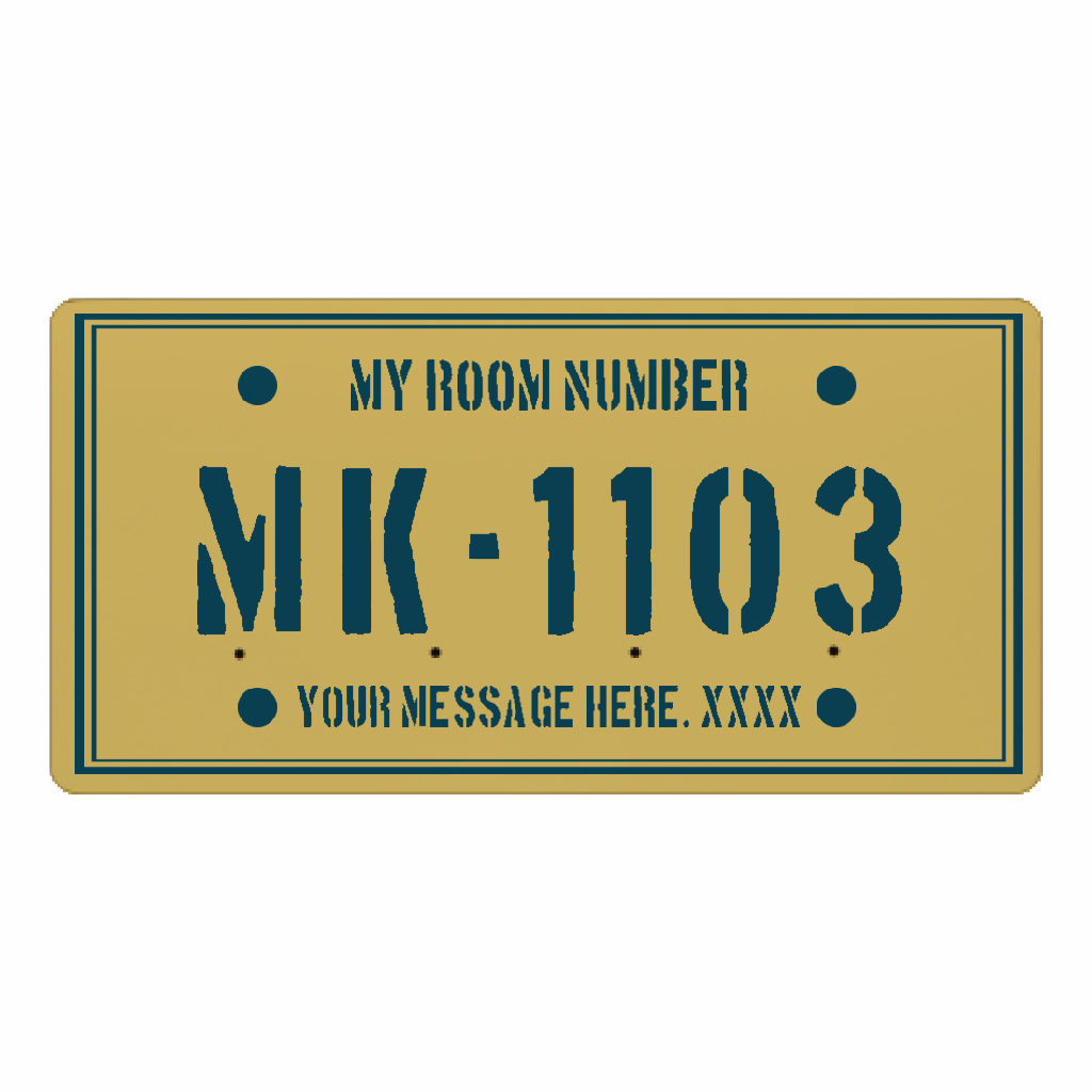 ウォールフック ナンバープレート風デザインのウォールフックを