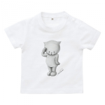 猫イラストが童話のようなオリジナルのベビーTシャツ