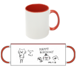 にゃんこイラスト誕生日マグカップ