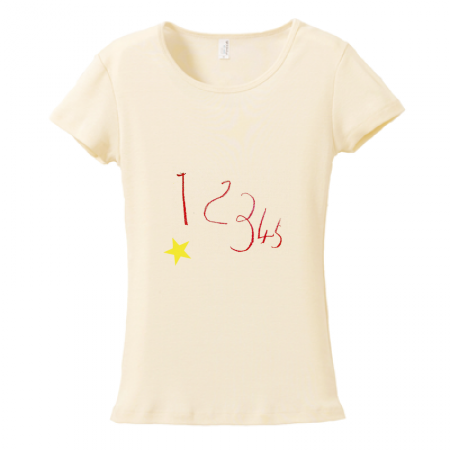 手書き数字をプリントしたバレエ教室のオリジナルTシャツ