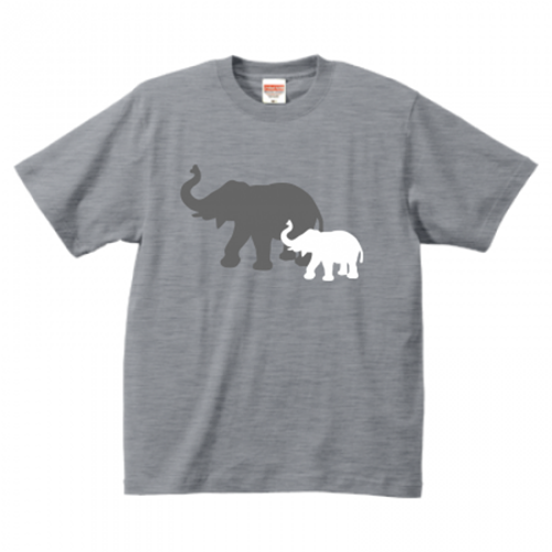 象のイラストプリントTシャツ