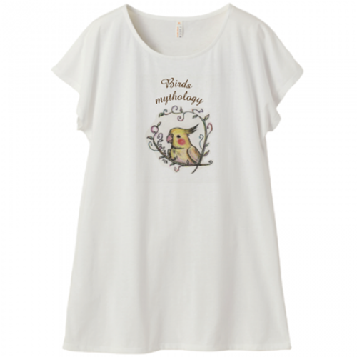 繊細な鳥のイラストのtシャツワンピース オリジナルプリント Jp お客様プリント作品集