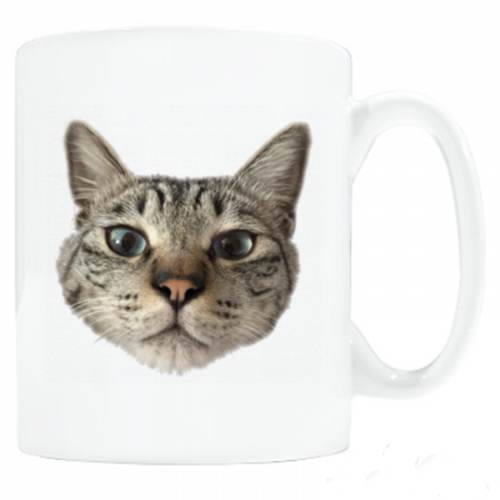 猫の顔写真をプリントしたオリジナルマグカップ