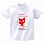 黒猫のイラストをプリントした動物愛護のキッズTシャツ