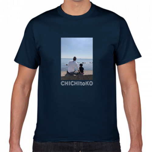 海辺の風景をプリントした親子Tシャツ
