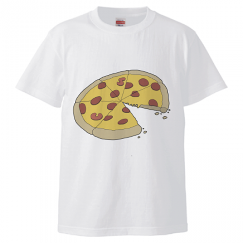 ピザを大きくプリントした親子Tシャツ