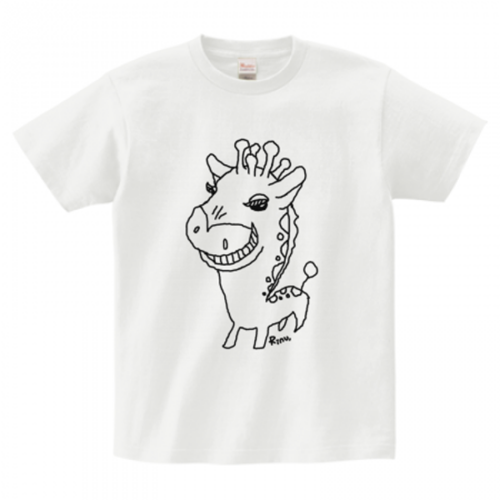 キリンのイラストをプリントしたお洒落なオリジナルTシャツ