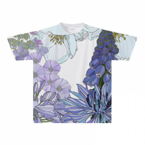 夏の花を全面に♪オリジナルのプリントTシャツ