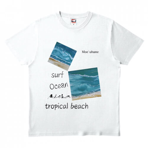海のイラストをプリントしたオリジナルTシャツ