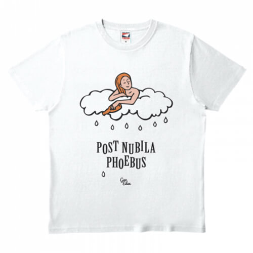 「雨のち晴れ」のロゴがお洒落なイラストのオリジナルTシャツ