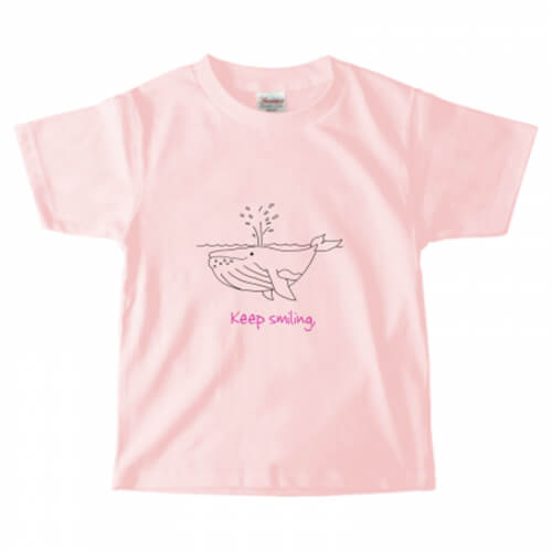 クジラのイラストをプリントした子供用のオリジナルTシャツ