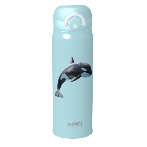 イルカの写真をプリントしてサーモスの水筒をカスタマイズ！