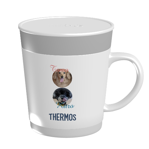 愛犬の写真でサーモスの保温マグカップをカスタマイズ！