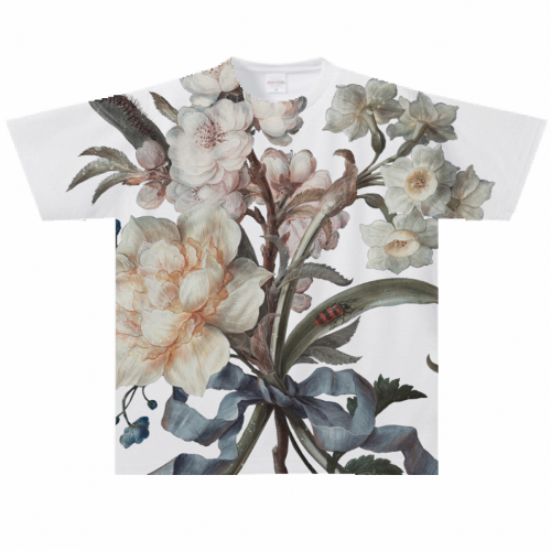 花柄を全面にプリントしてオリジナルTシャツを作成！
