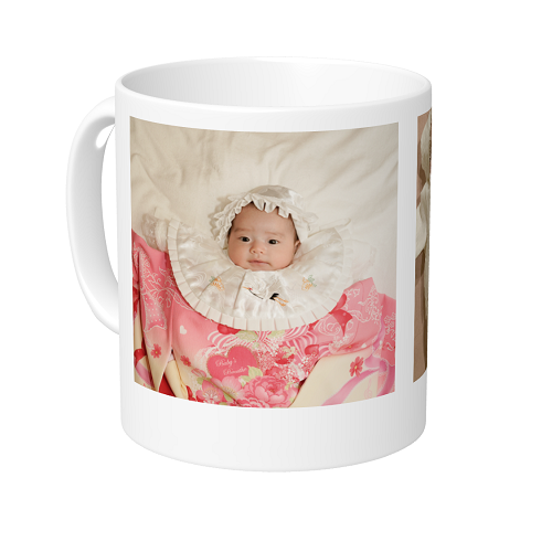 出産記念に赤ちゃんの写真をプリントしてマグカップを作成！