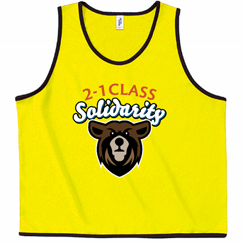 クマのロゴがかっこいいバスケビブスのクラスTシャツ