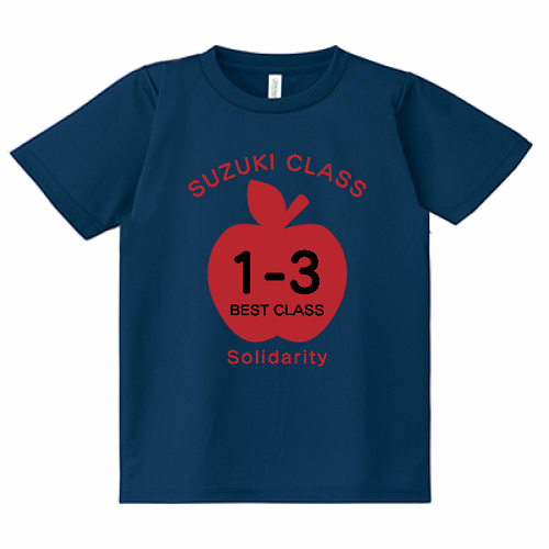 おしゃれなリンゴのロゴをプリントしてオリジナルのクラスTシャツを作成！