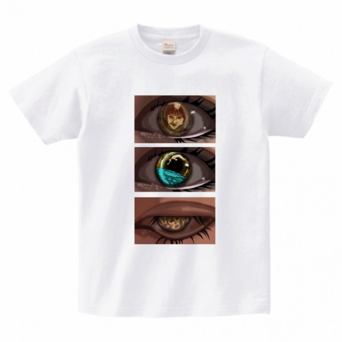 3コマの目のイラストが印象的！販売用Tシャツ