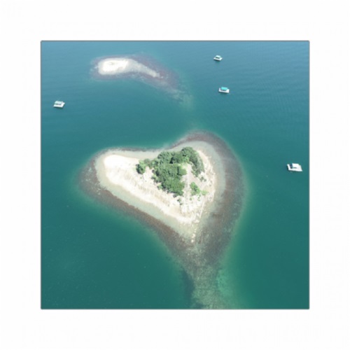 無人島の写真をアクリルブロック全面にフルカラープリント