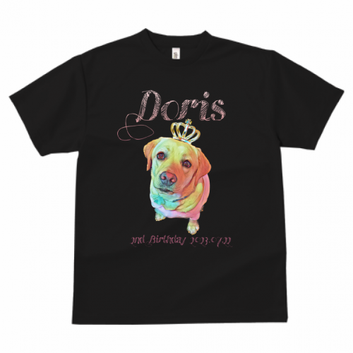 カラフルな愛犬のイラストをフルカラープリント！オリジナルのペットTシャツ