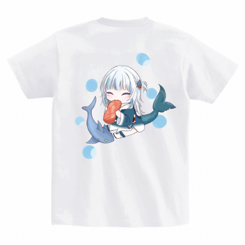 女の子とサメのイラストが可愛い！クリエイターTシャツ