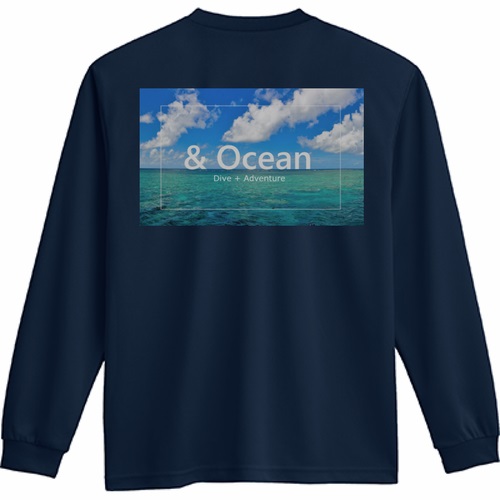 美しい空と海の青が際立つドライ長袖Tシャツ