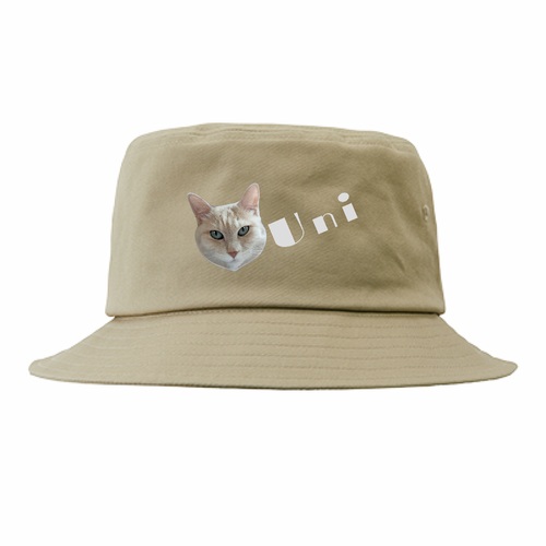 猫ちゃんの顔＆名前入りバケットハット