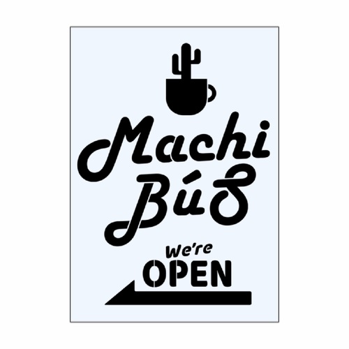 かわいい開店案内のステンシルシート