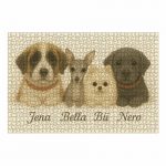 優しいタッチの犬のイラストがかわいいオリジナルパズル