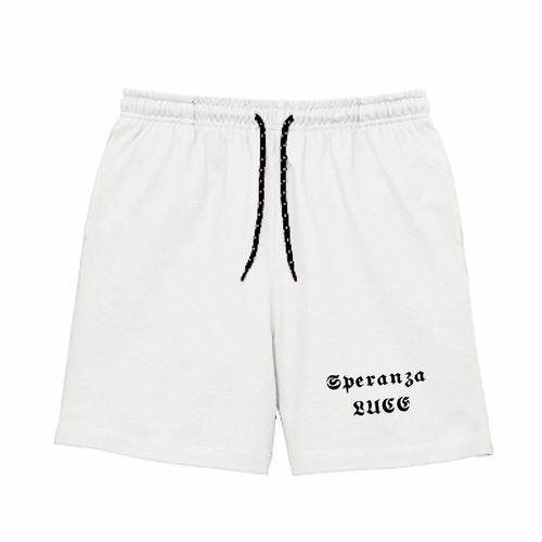 流麗なフォントが映える！白地に黒が凛々しいロゴ入りパンツ