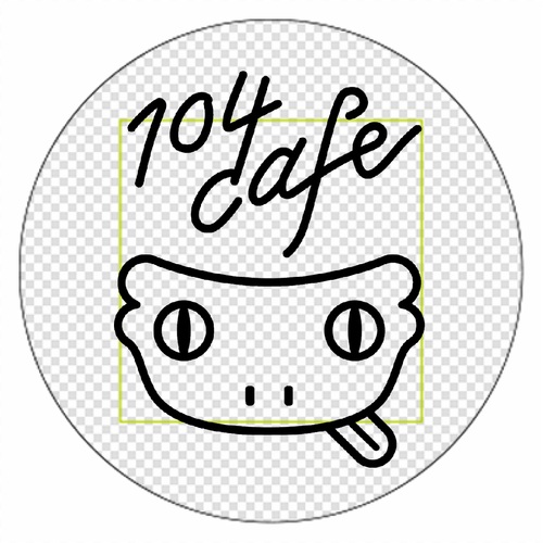 シンプルにオリジナルロゴを1色で！カフェの丸形アクリルマグネット