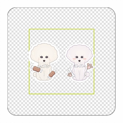 愛犬たちのイラストがかわいいオリジナル角型アクリルマグネット