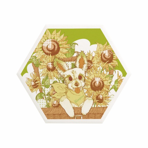 愛犬のかわいいイラストをオリジナルコースターに