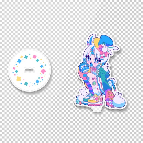 ポップでカラフルな世界を描くイラストレーターのオリジナルアクリルスタンド