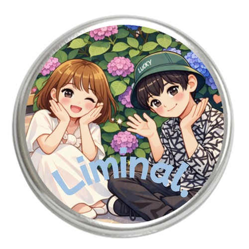 アニメ風イラストが魅力！紫陽花デザインのパウダー缶