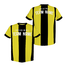 チーム　総柄Tシャツ　黒と黄色