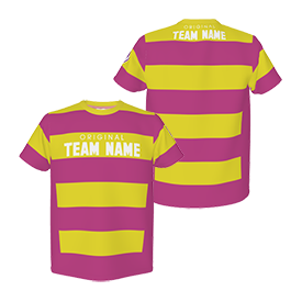 チーム　総柄Tシャツ　ピンクと黄色