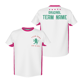 チームの総柄Tシャツをオリジナルでプリント　白とピンクのラインのテンプレート