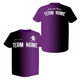 チーム　総柄Tシャツ　黒と紫