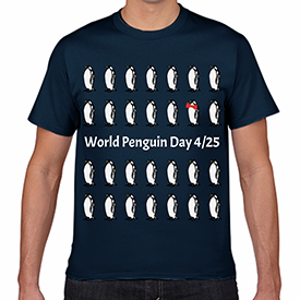 世界ペンギンの日４／25のTシャツをオリジナルでプリント 今日は何の日のテンプレート