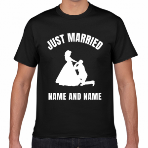 「結婚しました！」シルエット Tシャツ 結婚祝い