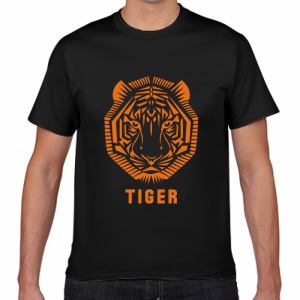 タイガー イラスト シルクスクリーン Tシャツ チームウェア