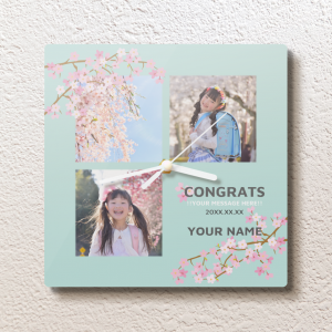 写真 桜 写真プリント時計 オリジナル プリント 入学祝い